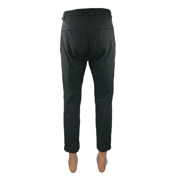 Lululemon Commission Men's Black Mid Rise Straight Skinny Slim Trousers Pants OS - Picture 3 of 4